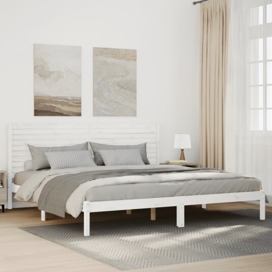  Ekstra lang sengeramme uten madrass hvit 200x220 cm heltre