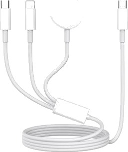 3-i-1 USB-C-ladekabel til USB-C Lightning trådløs lader for Apple Watch 1m Hvit 3-i-1 USB-C-ladekabel til USB-C Lightning trådløs lader for Apple Watch 1m Hvit