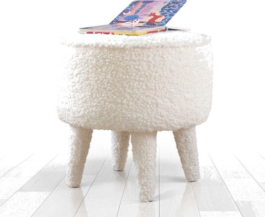 Anaro Sittepuff Rund Hvit