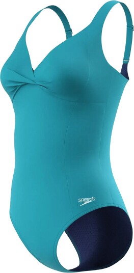 Speedo Solid Cross Knot Swimsuit Blue 38