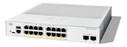 Cisco Catalyst 1300-16Fp-2G - Switch - L3 - Styrt - 16 X 10/100/1000 (Poe+) + 2 X Gigabit Ethernet Sfp - Rackmonterbar - Poe+ (240 W)