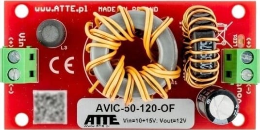 Atte AVIC 50 120 OF DC/DC Strømforsyning 10–15V 50W 4A Atte AVIC 50 120 OF DC/DC Strømforsyning 10–15V 50W 4A