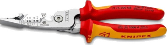 Knipex 13 76 200 Me VDE Beskyttelsesverktøy 290g Rustfritt Stål Rød/Gul Knipex 13 76 200 Me VDE Beskyttelsesverktøy 290g Rustfritt Stål Rød/Gul