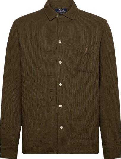 Polo Ralph Lauren Cotton Waffle Wvn Shirt OUTDOOR OLIVE L