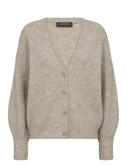 MOS MOSH Mmthora V-Neck Knit Cardigan - Grey - M MOS MOSH Mmthora V-Neck Knit Cardigan - Grey - M