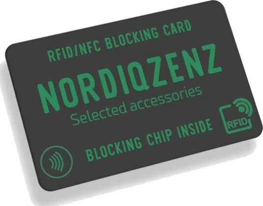 NORDIQZENZ RFID/NFC blokkeringskort beskyttelse mot skimming!