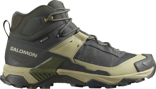 Salomon Mens X Ultra 5 Mid Gore-tex Peat/gray Green/blue Nights 43|43 1/3" Salomon Mens X Ultra 5 Mid Gore-tex Peat/gray Green/blue Nights 43|43 1/3"