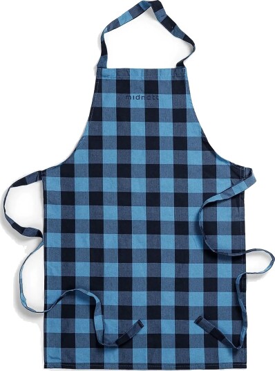 Midnatt Apron Checked Blue Blue 58X80