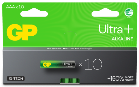 GP Ultra Plus AAA Alkaline Batteri 10-pakning 24AUP/LR03