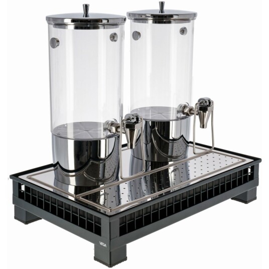 VEGA Drikkedispenser Portland dobbel GN 1/1; 55.4x35.2x53 cm LxBxH; Antrasitt/Transparent