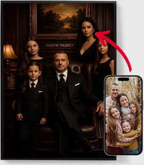Personalisert Plakat   Gudfaren Familie   AI Plakat