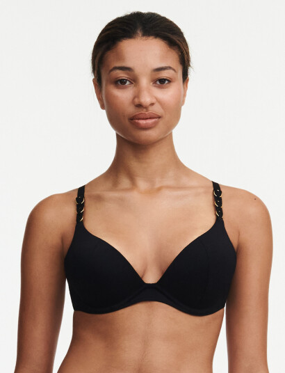 Chantelle Beach Emblem Bikini Push-Up Bra - Black - C x 65