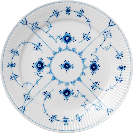 Royal Copenhagen Musselmalt Riflet tallerken flat 25 cm Royal Copenhagen Musselmalt Riflet tallerken flat 25 cm