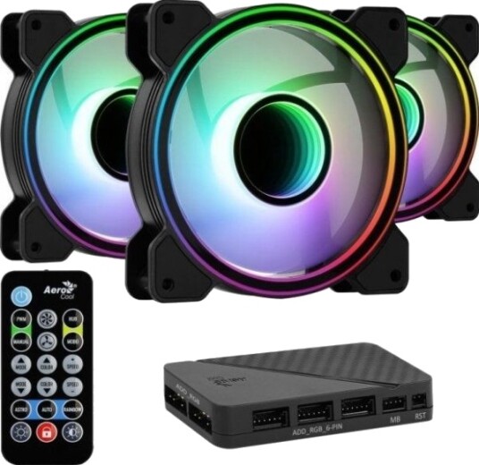 Aerocool Mirage 12 ARGB Pro Kabinettvifte 120mm med RGB-belysning Svart Aerocool Mirage 12 ARGB Pro Kabinettvifte 120mm med RGB-belysning Svart