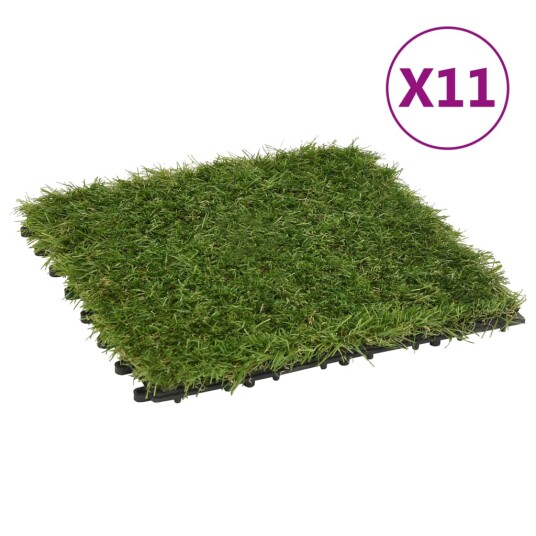 vidaXL Kunstige gressmatter 11 stk grønn 30x30 cm vidaXL Kunstige gressmatter 11 stk grønn 30x30 cm