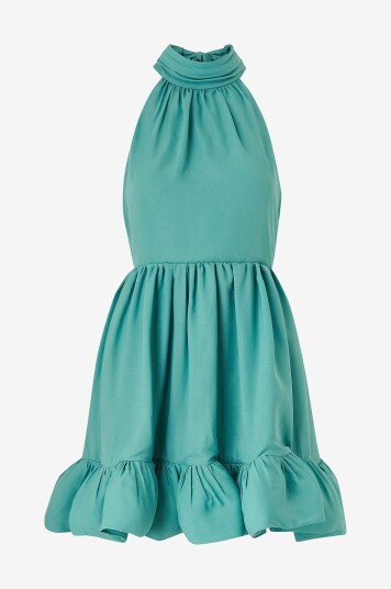 By Malina - Kjole Fern Halterneck Ruffled Mini Dress - Blå By Malina - Kjole Fern Halterneck Ruffled Mini Dress - Blå