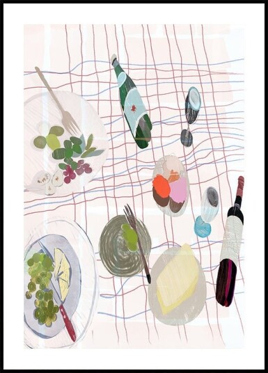 Food and Wine Picnic Plakat Plakat / 40x50cm