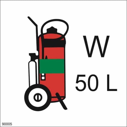 WHEELED FIRE EXTINGUISHER WATER 15X15 Selvklebende 20x20cm