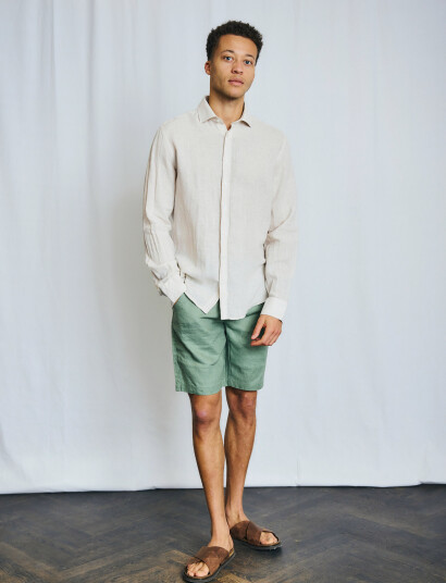 Bruun & Stengade Bs Peppon Regular Fit Shorts - Khaki green - 31