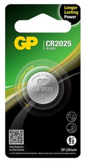 GP CR2025 Knappecellebatteri Lithium 3V 160 mAh