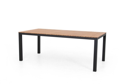 Sunzo Bay spisebord Svart/teak 200 x 100 cm Svart Sunzo Bay spisebord Svart/teak 200 x 100 cm Svart