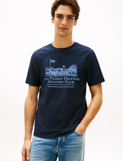 Tommy Hilfiger Country Club Graphic Tee Navy XL