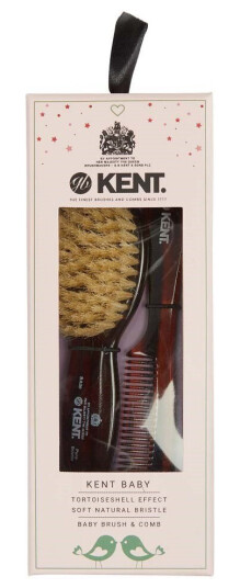 Kent Brushes Soft Natural Bristle Baby Brush and Comb Set