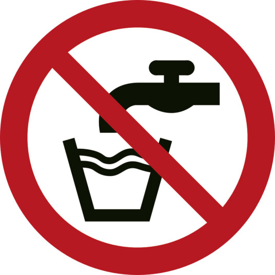 Skilt Ikke drikkevann - Plast - Ø100 mm Skilt Ikke drikkevann - Plast - Ø100 mm