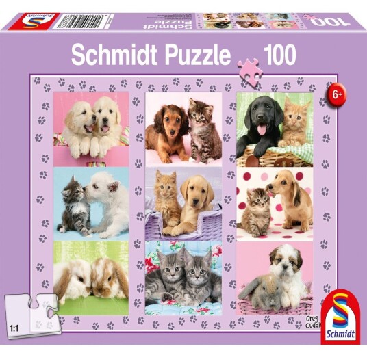 Schmidt Puzzles Jigsaw Puzzle 100 brikker Mine dyrevenner