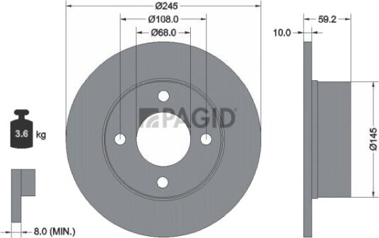 PAGID 53909N Bremseskive