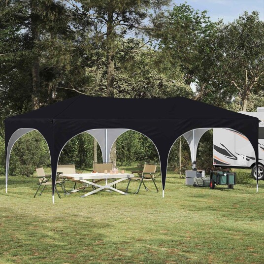 vidaXL Pop-up Festtelt 575 x 288 x 245 cm Svart Oxford Stoff