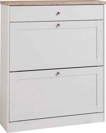 Naveen Skoskap 90 cm Hvit / Brun