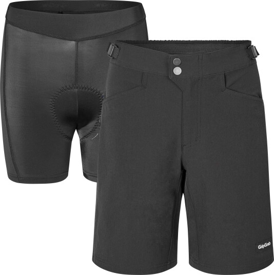 Gripgrab Women's Flow 2in1 Technical Cycling Shorts Black XS, Black