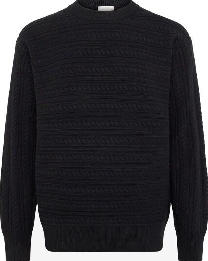 Calvin Klein Ls Wool Blend Cable Crwnk 7Gg   BLACK   L