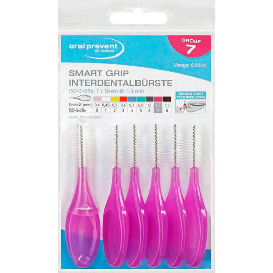 Interdentalbørster ORAL PREVENT 6 pcs. Smart Grip 1,3 mm ISO 7