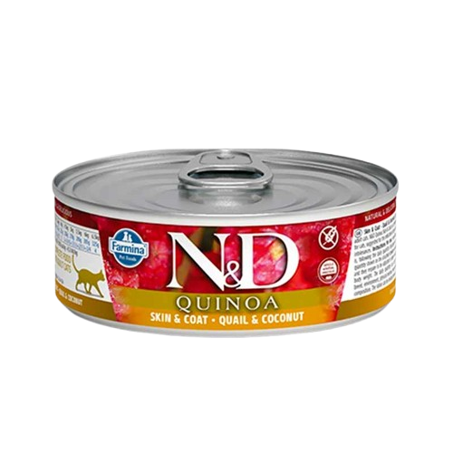 Farmina Cat Quinoa Skin & Coat Våtfôr med Hjort og Kokosnøtt 24 x 80 g
