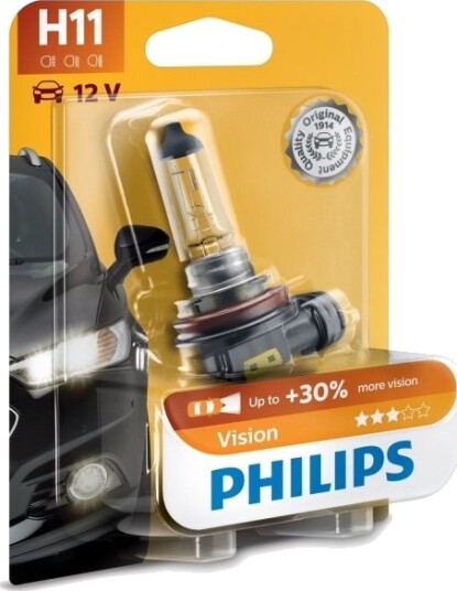 Halogenpære PHILIPS VISION 12V H11 55W 12362PRB1 Halogenpære PHILIPS VISION 12V H11 55W 12362PRB1