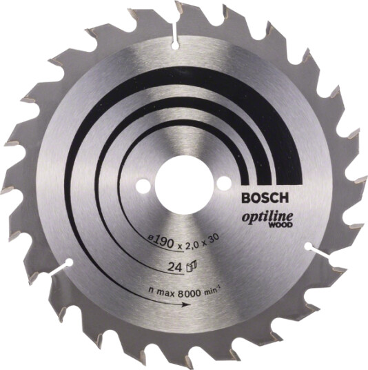 Bosch Optiline 190mm Sirkelsagblad for Tre med 24 Tenner Bosch Optiline 190mm Sirkelsagblad for Tre med 24 Tenner
