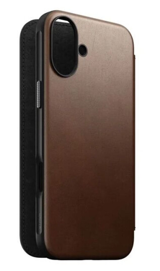 Nomad Modern Leather Folio brown iPhone 16 Plus
