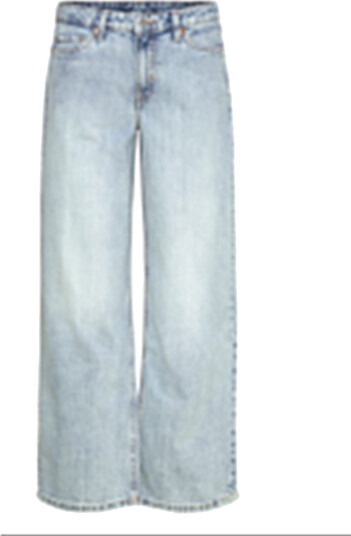 Weekday Ample Low Rise Loose Wide Leg Jeans   Blue   30 x 32