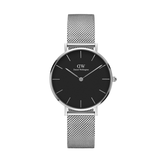 Daniel Wellington DW Watch Petite Sterling Black 32mm MIC Silver