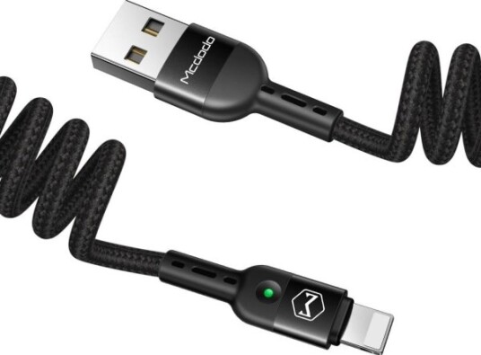 Usb To Lightning Cable, Mcdodo Ca-6410, Spring-Loaded, 1.8M (Black) Usb To Lightning Cable, Mcdodo Ca-6410, Spring-Loaded, 1.8M (Black)