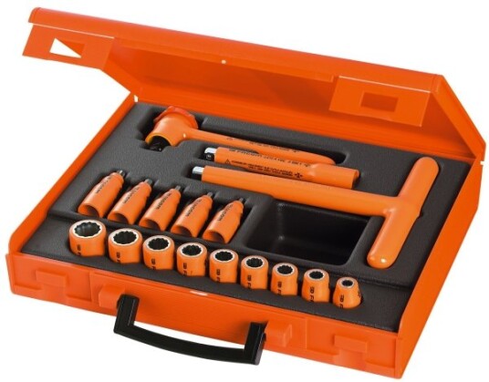 Facom J.401Avse, Socket Set, Metrisk, 15 Hoder, 4,5,6,7,8,10,11,12,13,14,15,17,19 Mm, 345 Mm, 280 Mm