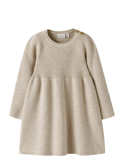 name it Nbfolivina Ls Knit Dress - Cream - 50