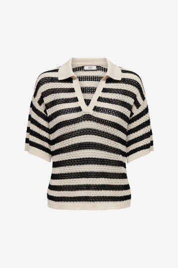 JDY - Topp jdyTikka S/S Polo Pullover - Beige