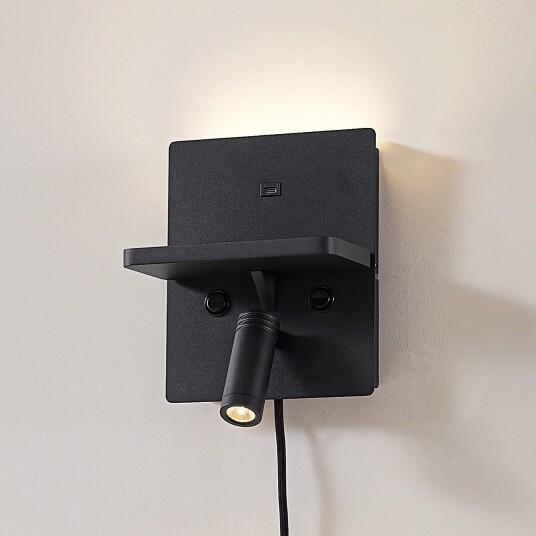 Vegglampe Lindby Auden Svart Stue Metall Moderne 16 22 Svart