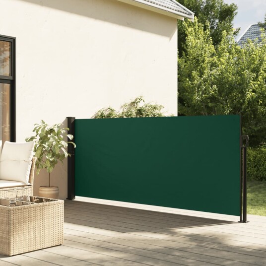Uttrekkbar sidemarkise mørkegrønn 120x500 cm 4004410