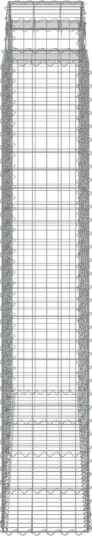 vidaXL Gabionkurver buede 2 stk 200x50x220/240 cm galvanisert jern