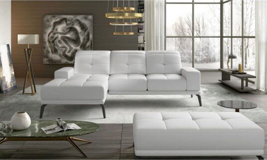 Hjørnesofa Eltap Torrense 265x175x98 cm Soft 17 Hvit Venstre