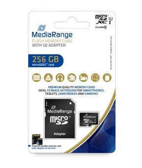 Mediarange - Flashminnekort (Microsdxc Til Sd-Adapter Inkludert) - 256 Gb Mediarange - Flashminnekort (Microsdxc Til Sd-Adapter Inkludert) - 256 Gb